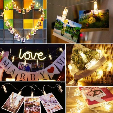 VIPMOON Clips Fairy Lights for Picture Hanging